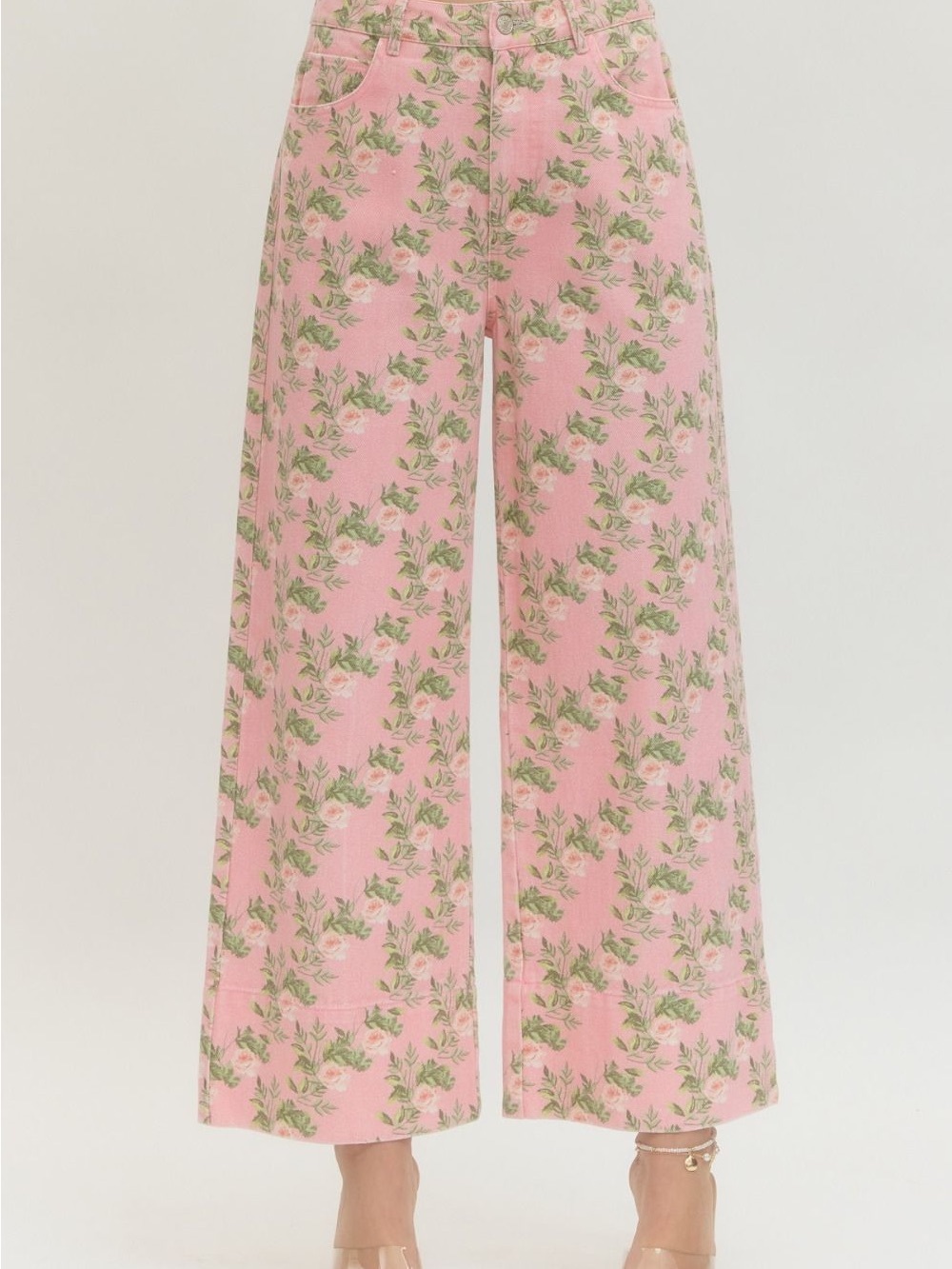 Pink Fantasia Floral Wide Leg Pants by Entro medium